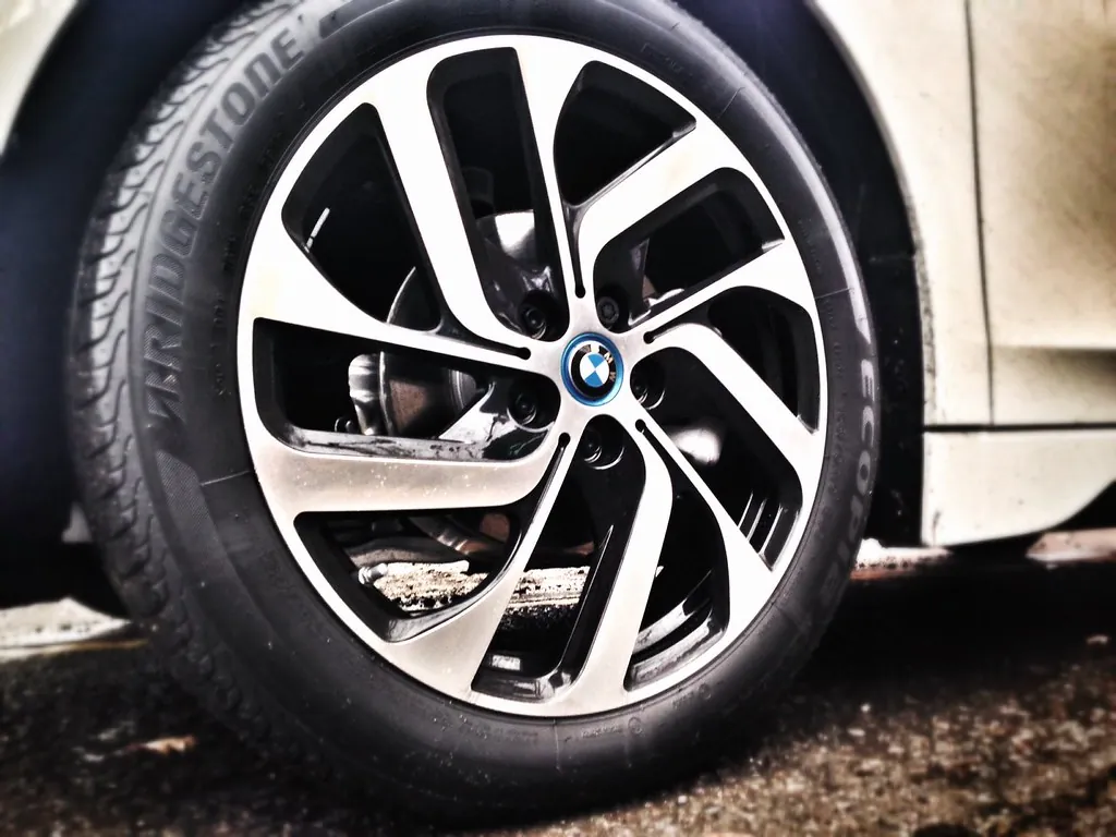 Close-up of a car tire tread